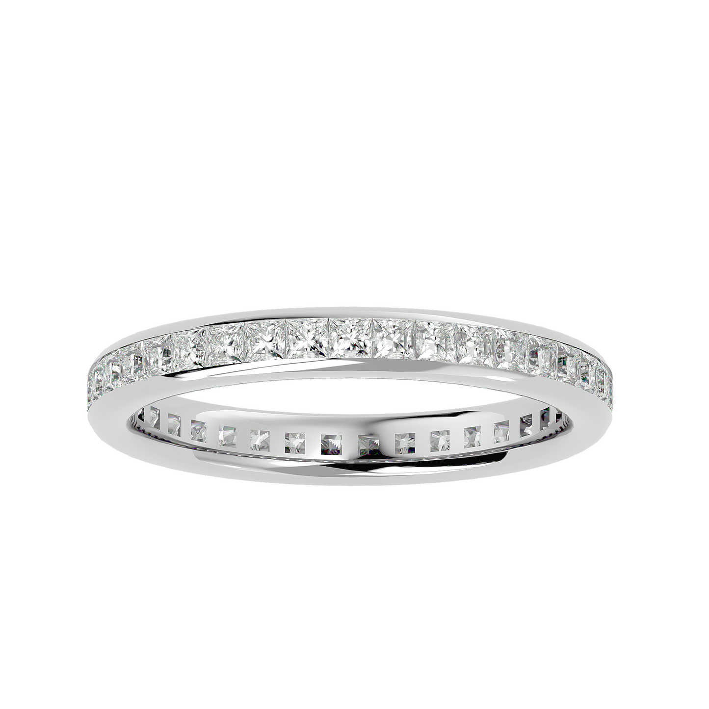 Radiant Channel Princess-Cut Eternity Band