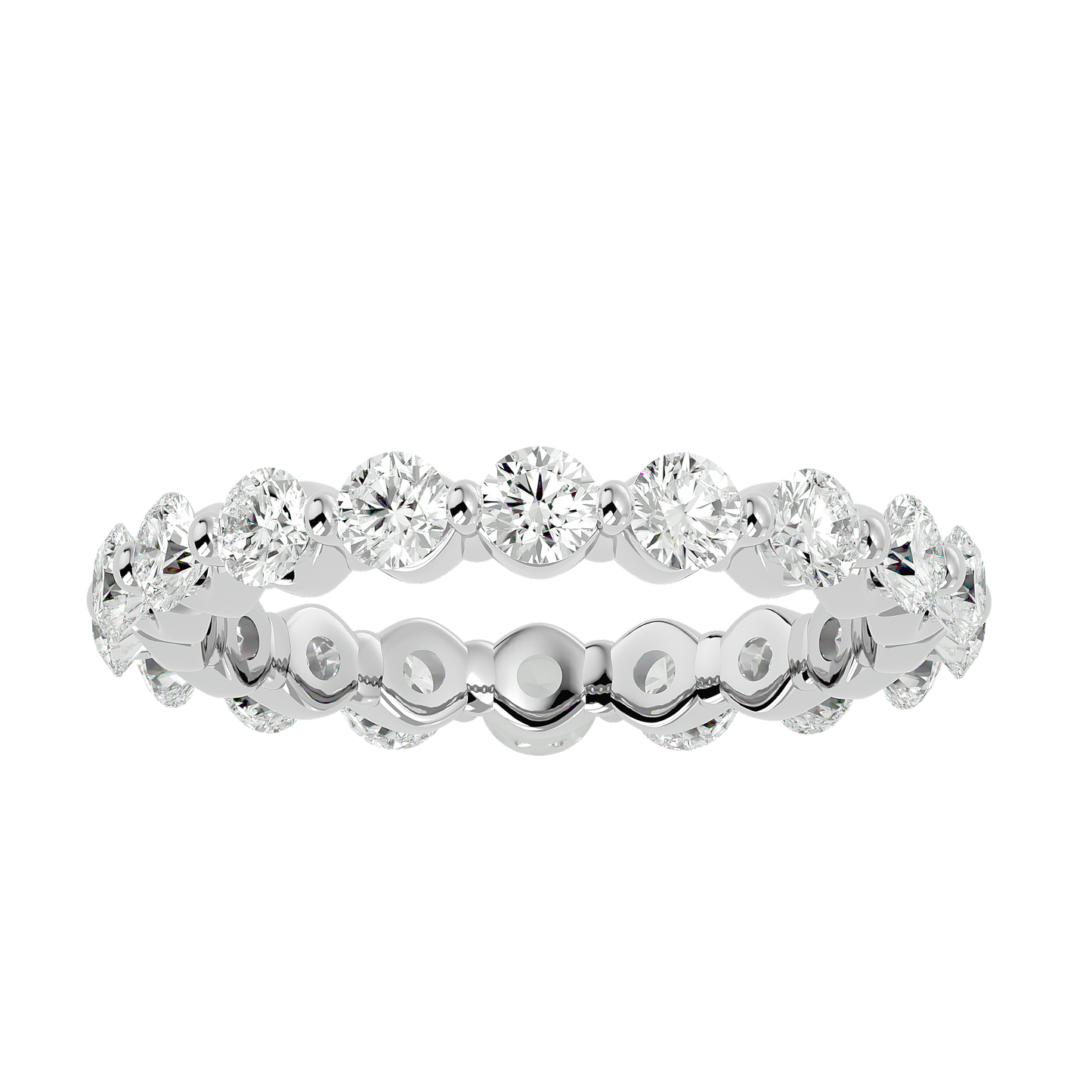 Radiant Unity Bezel-Set Eternity Ring