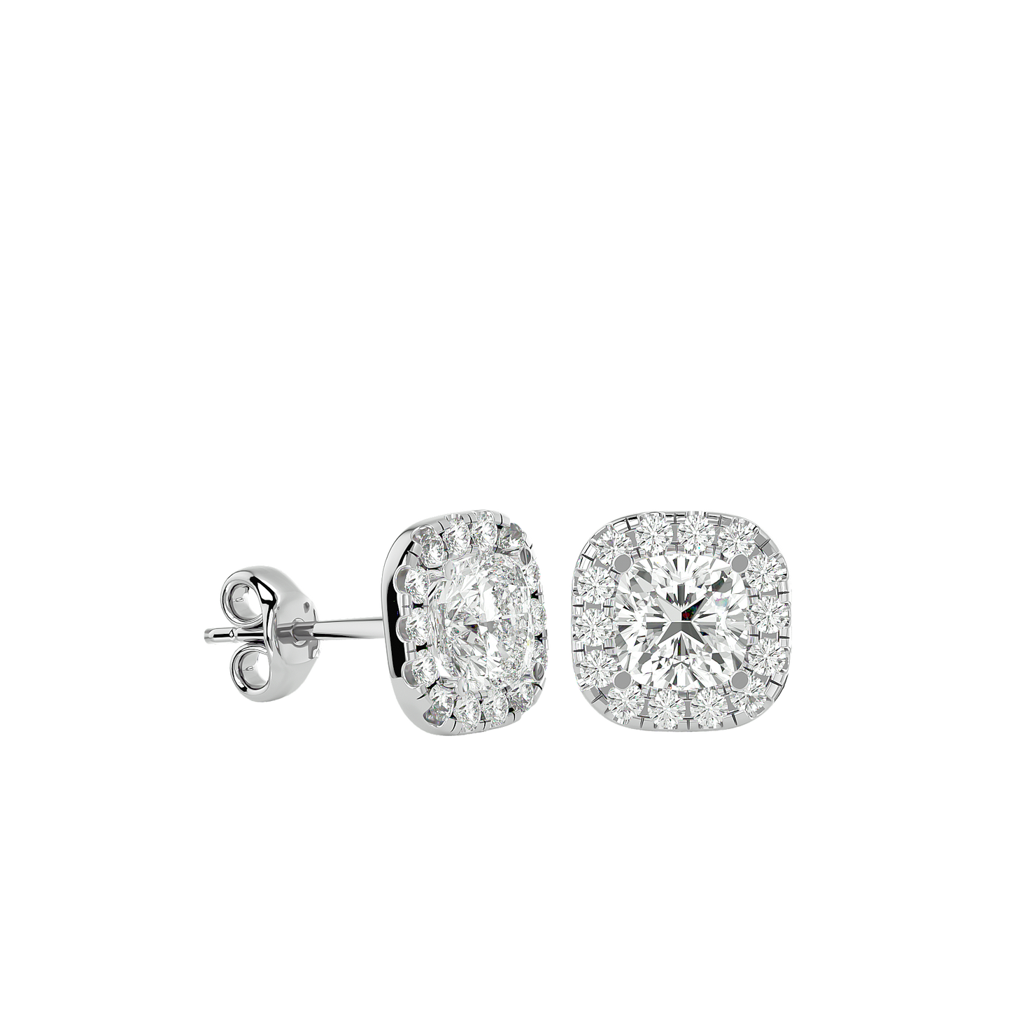 Eternal Glow Cushion-Cut Diamond Studs