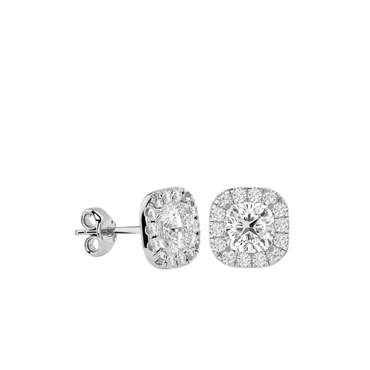 Eternal Glow Cushion-Cut Diamond Studs