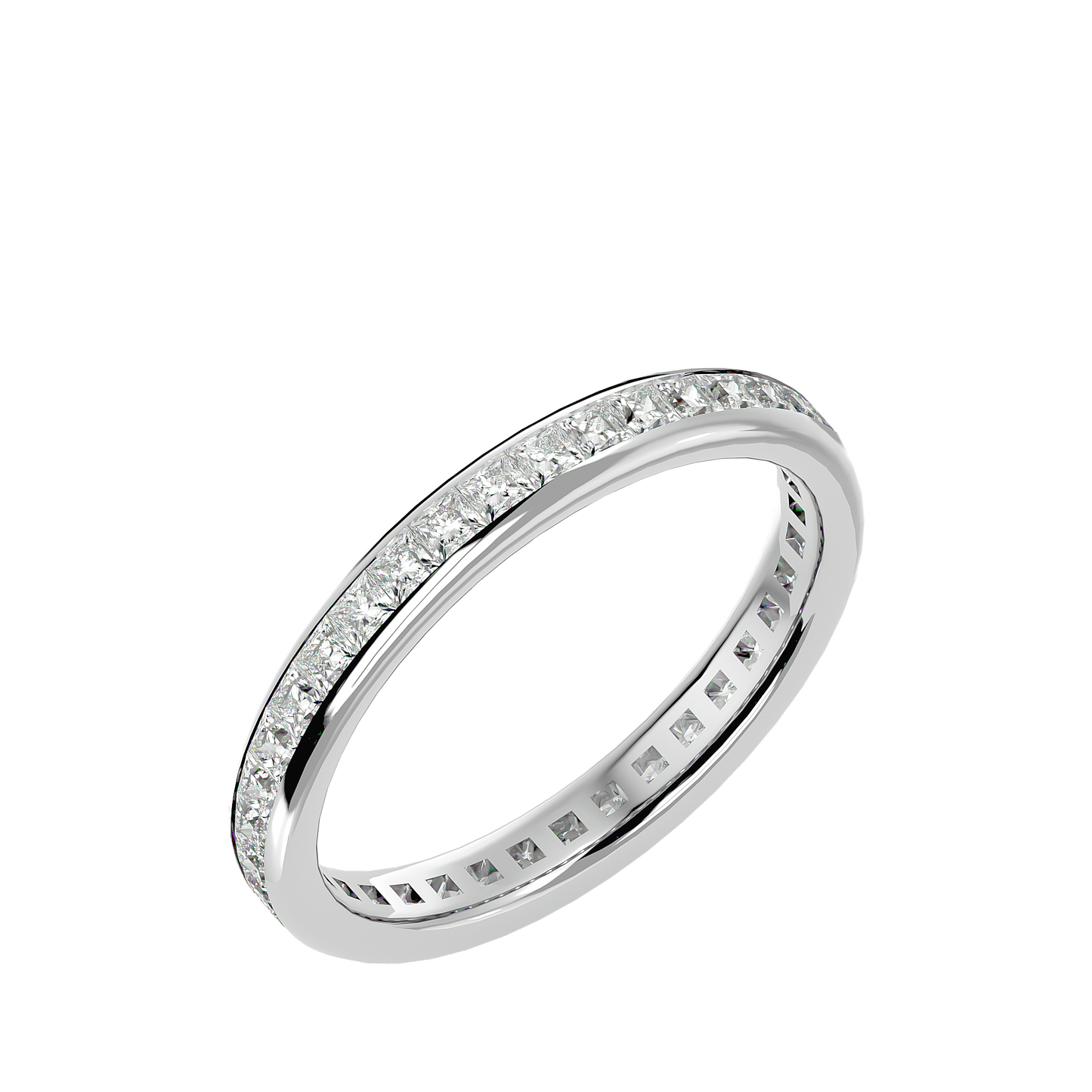 Radiant Channel Princess-Cut Eternity Band