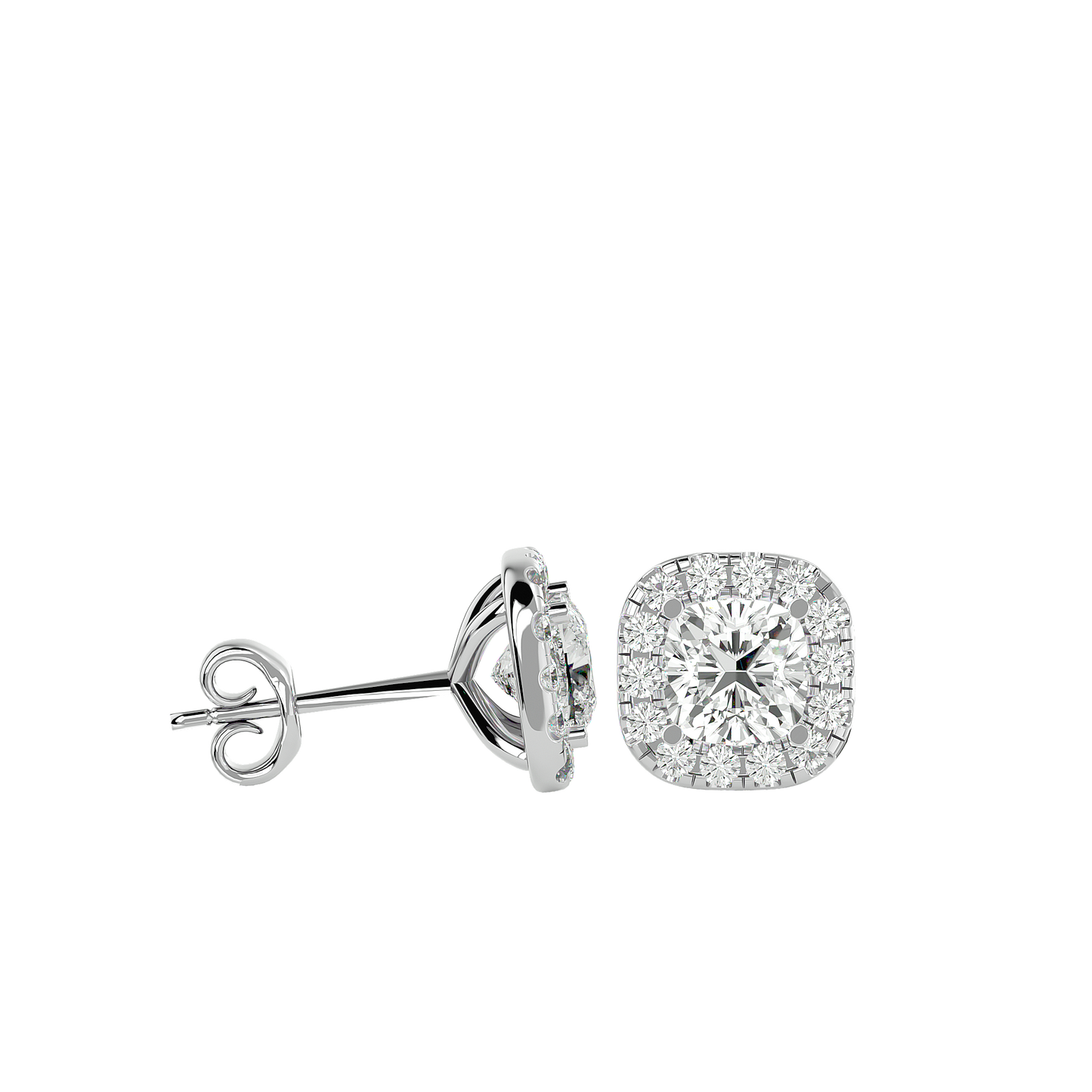 Eternal Glow Cushion-Cut Diamond Studs